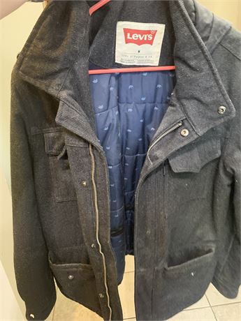 Levi's Charcoal Color Zip-Up Military Jacket/Coat Size M