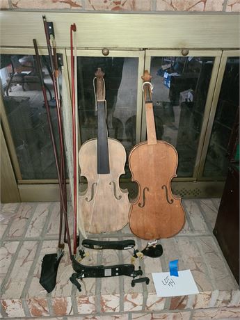 Violin Lot: Johann Horrman No. 4538 Violin / Unmarked Violin / Bows & More