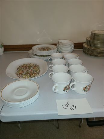 Corelle 60 Piece Floral Dishes/Cups/Platter & More