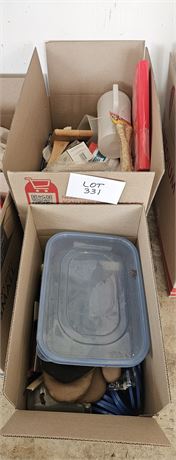 2 Box's Of Misc- Kitchen Supplies, Gadgets, Storage & More