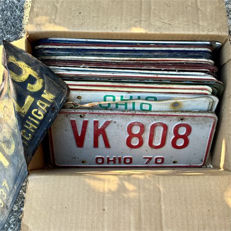 Nice Collection of Vintage Ohio License Plates - Various, 1950s-70s