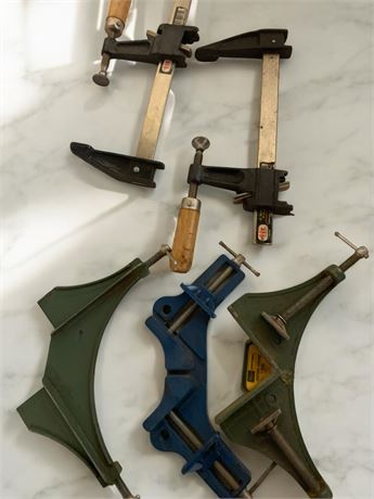 Vintage Craftsman Cut-N- Clamp Corner Clamps & Sliding Gauge Caliper Ruler Lot