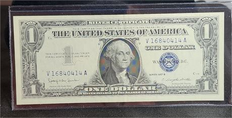 1957 Silver Certificate One-Dollar Bill