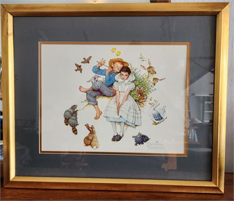 Norman Rockwell "Sweet Song So Young-Four Ages of Love" Framed Print