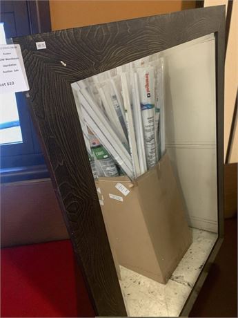 Dark Wood Framed Square Wall Mirror