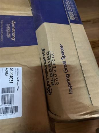 Armstrong Commercial Vinyl Floor Tile - 2 Boxes (Opened) - Pewter Marble Finish