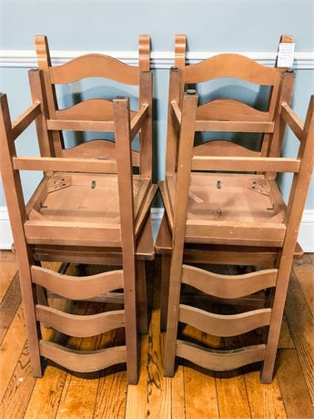 A.C. Furniture Company Natural Wood Finish Ladderback Dining Chairs (Set of 4)