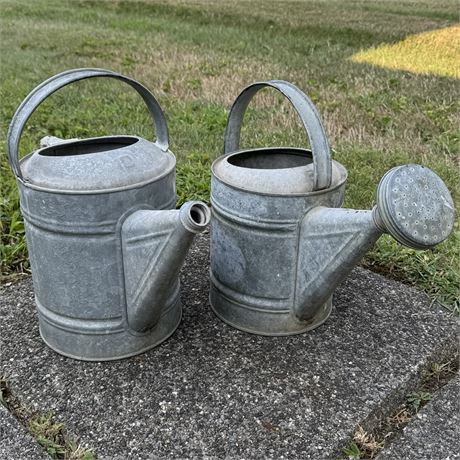 Rustic Galvanized Watering Cans - #8 and #10