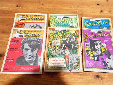 6 Vintage Goldmine Magazines - Peter Nesmith, Big Joe Turner, Hank Williams
