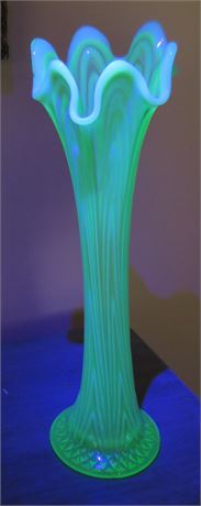 Green Opalescent Swung Vase