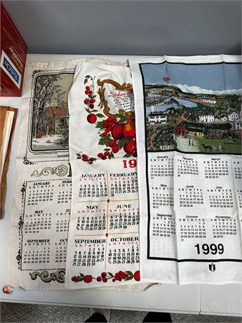 Fabric Calendars for Years 1963,1967,1999