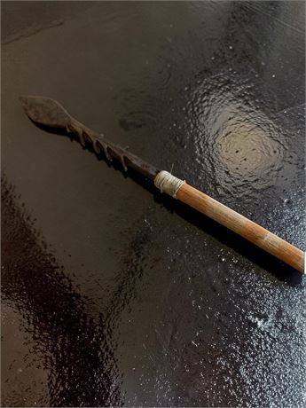 Antique Handcrafted Ethnographic Barbed Hunting Spearhead/Harpoon