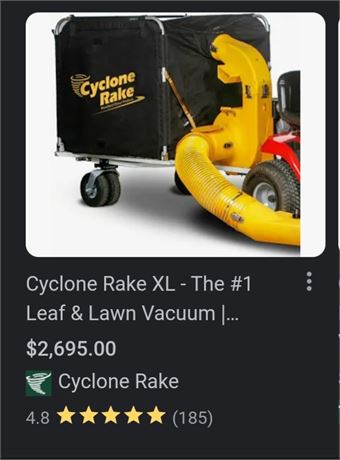 The Cyclone Rake XL, Leaf Vacuum