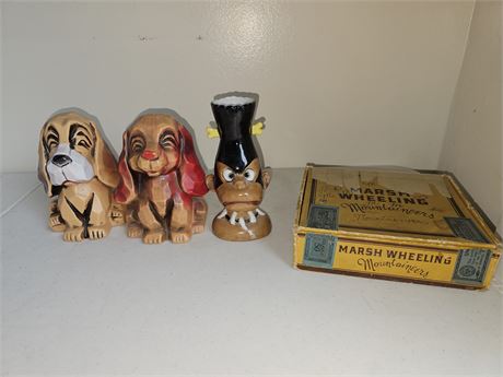 Mixed Misc Lot - Hong Kong Plastic Banks / Vintage Head Vase & More