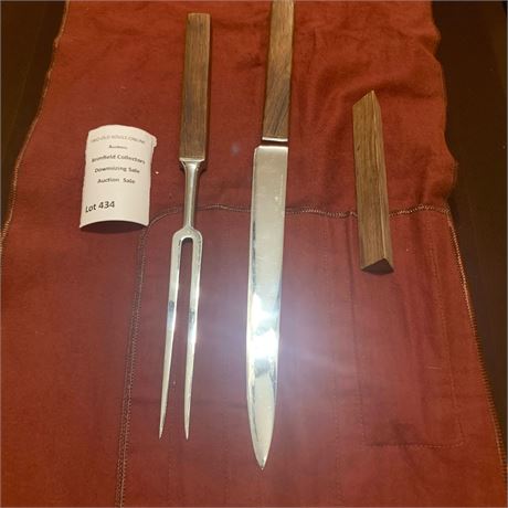 Georg Jensen Denmark Carving Set - Carving Knife & 2 Pronged Fork