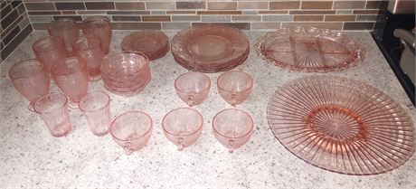 Pink Depression Glass Dishes