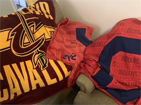 Cleveland Indians Baseball Blankets and Cleveland Cavaliers Throw Blankets