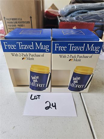 Merit Cigarette Travel Mug x2