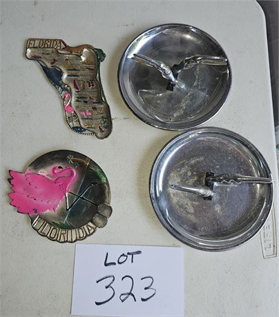 Vintage Metal Parrot Ashtrays & More