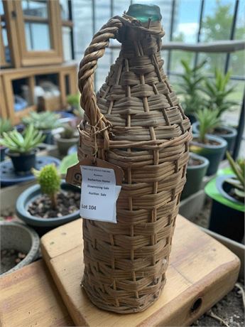 Wicker-Wrapped Glass Demijohn or Carboy Bottle (EMPTY)