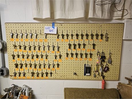 Pegboard Filled with Key Blanks - GM / FORD / SCHLAGE & More