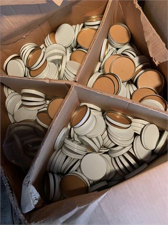White Metal Jar Lid Lot