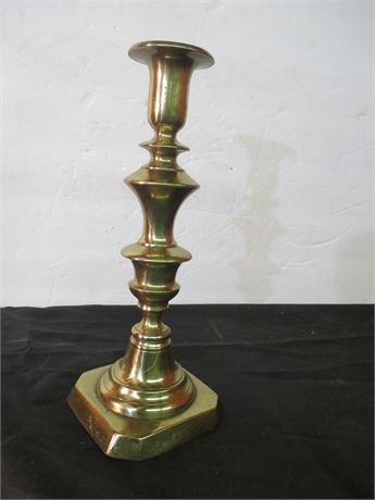 10" Heavy Solid Baldwin Brass Colonial Candle Stick