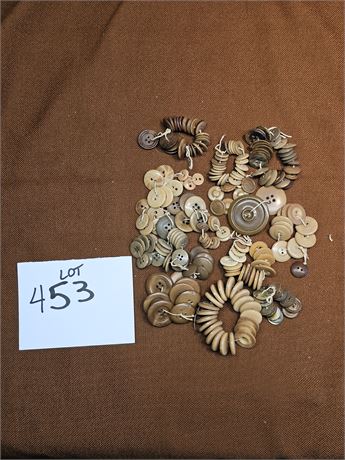 Antique Mixed Button Lot - Different Shades of Brown