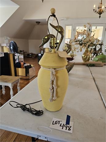 Donald Robinson Yellow Signed Pottery Lamp