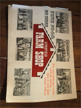 Vintage Litchfield Farm Shop Paper Ephemera Placemats - 3 Boxes
