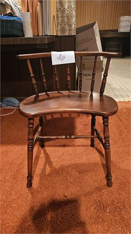 Antique Wood Kidney Side Chair