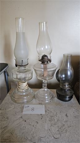 Antique Oil Lamps & Converted Oil Lamp