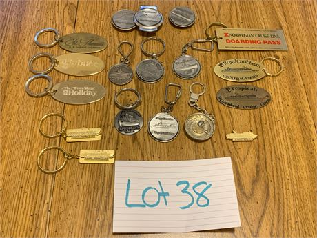 Brass Cruise Line Keychain Lot