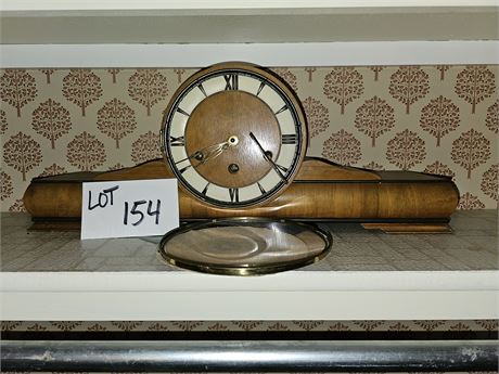 Antique Lauffer Mantle Clock with Key - WORKS