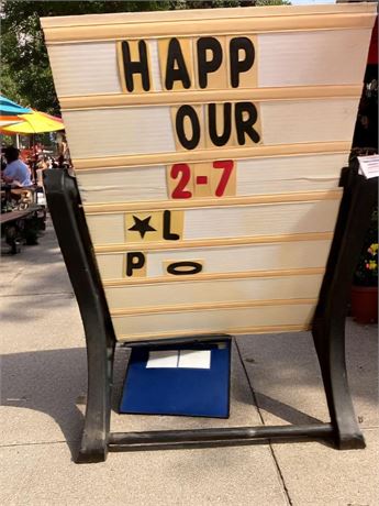 Frameless Double Sided Portable Changeable Sidewalk Message Board Sign & Letters