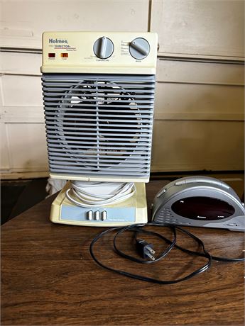 Vintage Space Heater and Alarm Clock