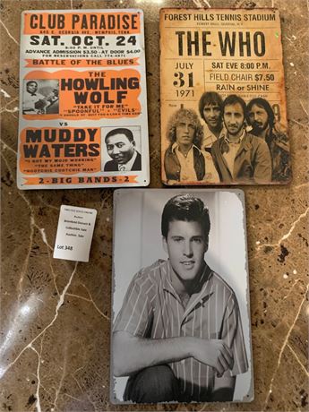 Vintage Tin Concert Advertisement Signs - Howlin' Wolf vs. Muddy Waters, The Who