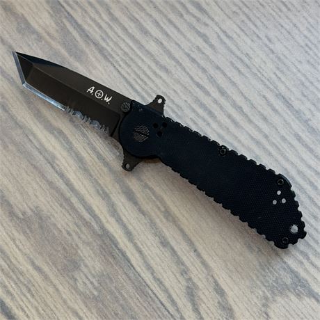 Art of War Tactical Knife TK112 440c Stainless Titanium Nitrate