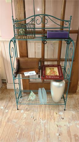 Small Metal Plant Shelf / Wood Shelf / Candle Holders & More