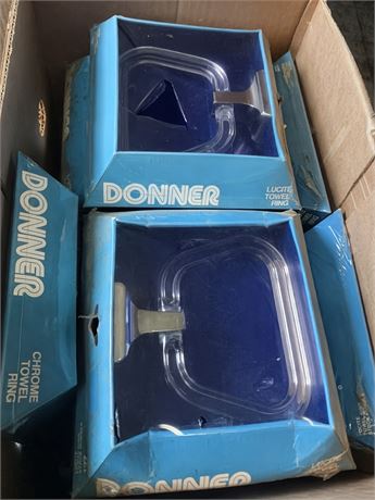 1980s Donner Lucite Towel Ring W/Chrome Hardware Lot