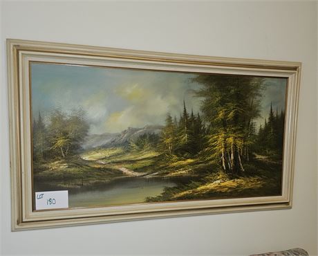 Signed R.Bennet Oil On Canvas Forest Landscape In Frame