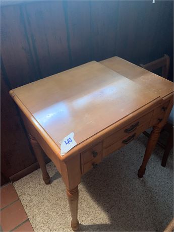 Vintage Wood Sewing Table (No Machine)