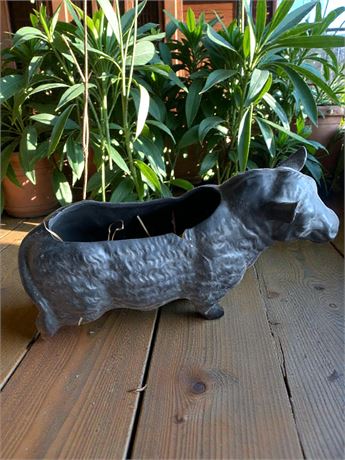 Black Ceramic Cow Planter Lot