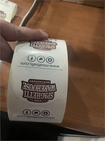 Roll of Spaghetti Warehouse Stickers