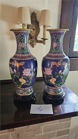 Pair Of Stunning Chinese Cloisonne Vases