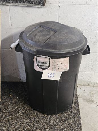 Rubbermaid Trash Can With 1/3 Full Rock Salt