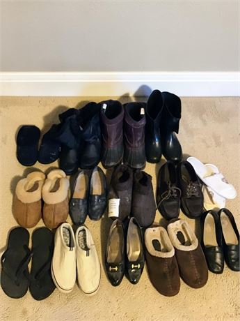 Lady's Shoe Lot Sizes 7.5, 8 Totes, Naturalizer, Deer Foams, White Stag