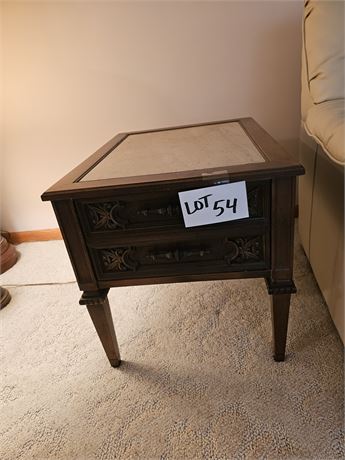 Wood & Marble Top Table