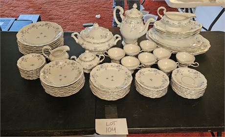 Haviland China Blue Garland China Set Over 60 Pieces