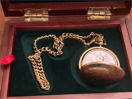 Jules Jurgensen Pocket Watch In Mahogany-Stained Box